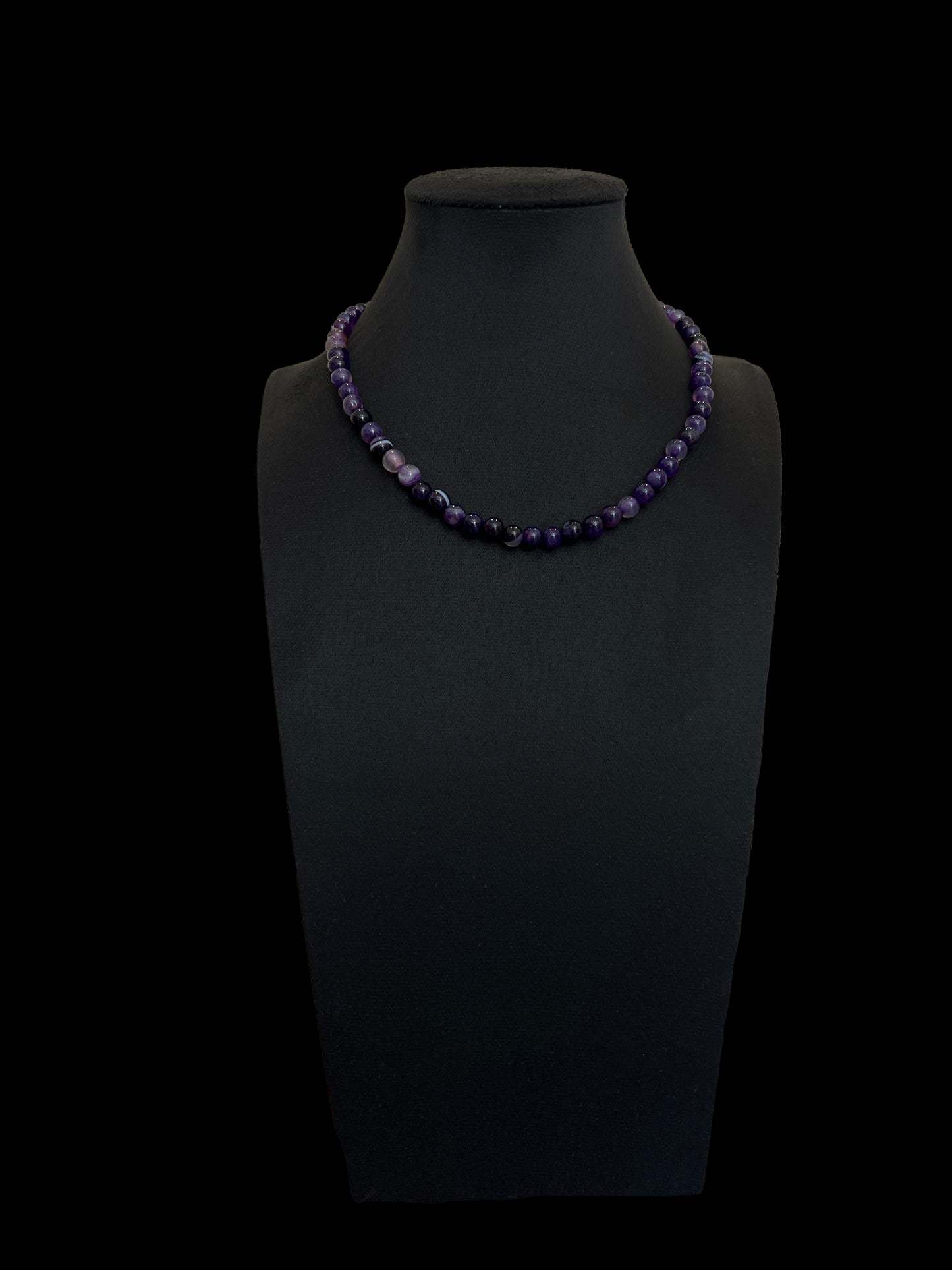 Necklace "Nyx" (Purple Agate)