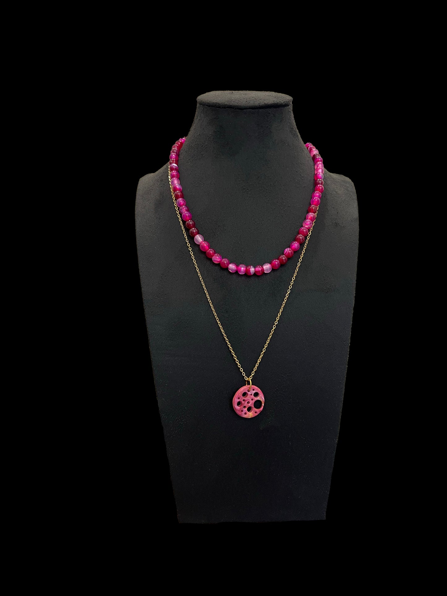 Fuchsia Agate Necklace