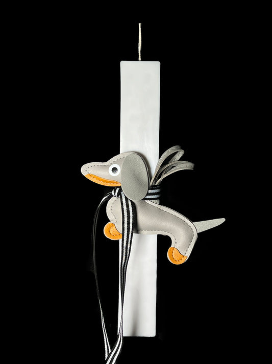 Easter Candle - Gray Dog
