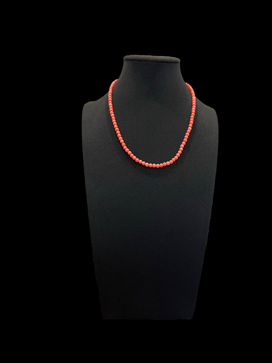 Necklace with Coral Bamboo Βeads