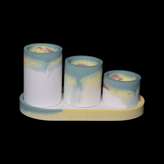 CAPRICORN - Tray with 3 Tealight Holders