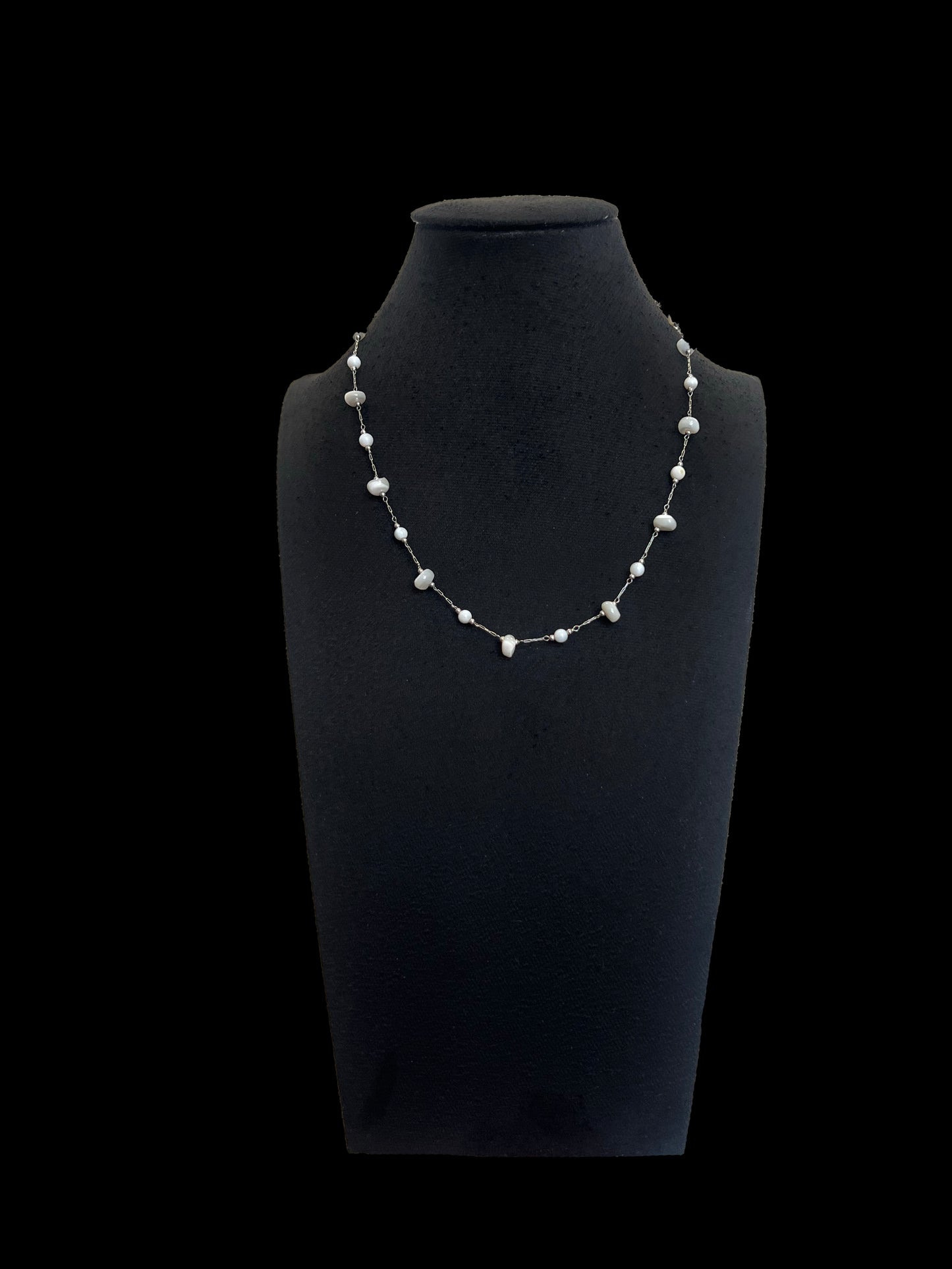 Stainless Steel Necklace with Shell Beads