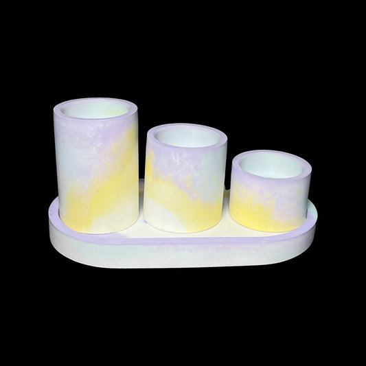 LIBRA- Tray with 3 Tealight Holders